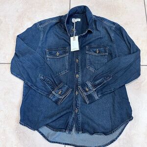 Good American Classic Blue Denim Shirt